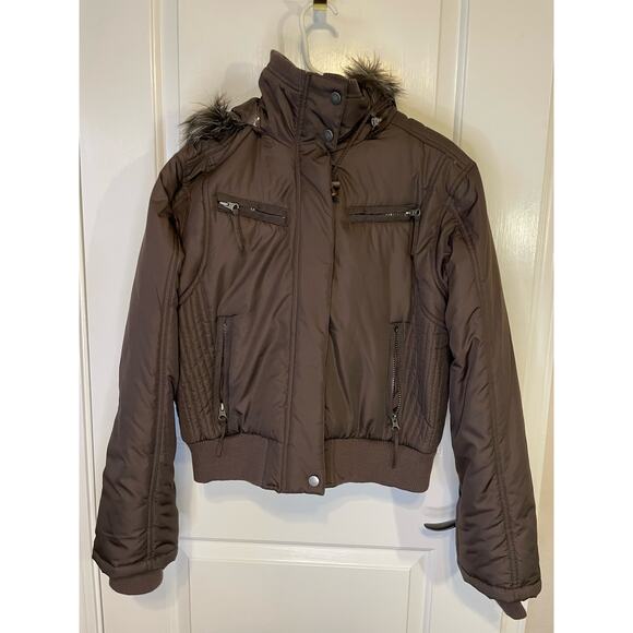 NWOT Women's First Kiss large fall Jacket Coat brown - Picture 1 of 14